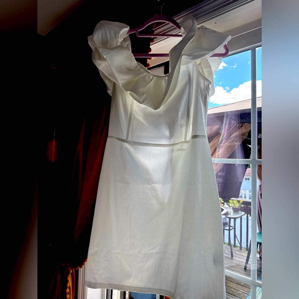 SHEIN White Ruffle Mini Dress